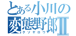 とある小川の変態野郎Ⅱ（クソヤロウ）