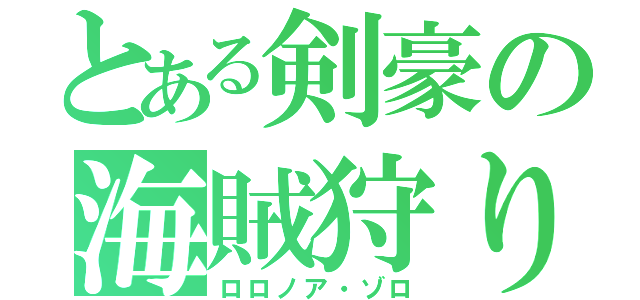 とある剣豪の海賊狩り（ロロノア・ゾロ）