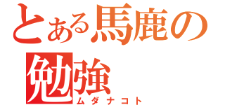 とある馬鹿の勉強（ムダナコト）