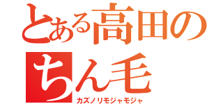 とある高田のちん毛（カズノリモジャモジャ）