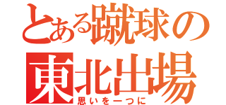 とある蹴球の東北出場（思いを一つに）