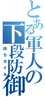 とある軍人の下段防御（待ちガイル）