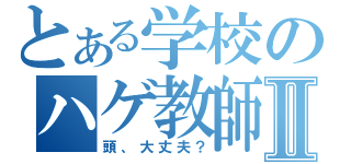 とある学校のハゲ教師Ⅱ（頭、大丈夫？）