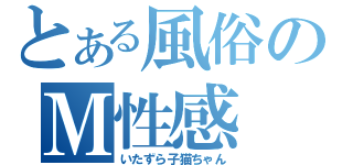 とある風俗のＭ性感（いたずら子猫ちゃん）