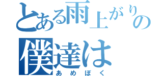 とある雨上がりの僕達は（あめぼく）