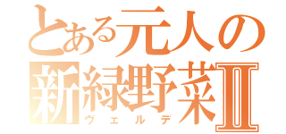 とある元人の新緑野菜Ⅱ（ヴェルデ）