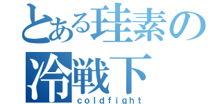 とある珪素の冷戦下（ｃｏｌｄｆｉｇｈｔ）