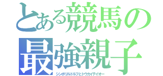 とある競馬の最強親子（シンボリルドルフとトウカイテイオー）