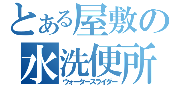 とある屋敷の水洗便所（ウォータースライダー）