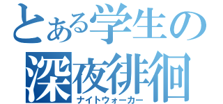 とある学生の深夜徘徊（ナイトウォーカー）