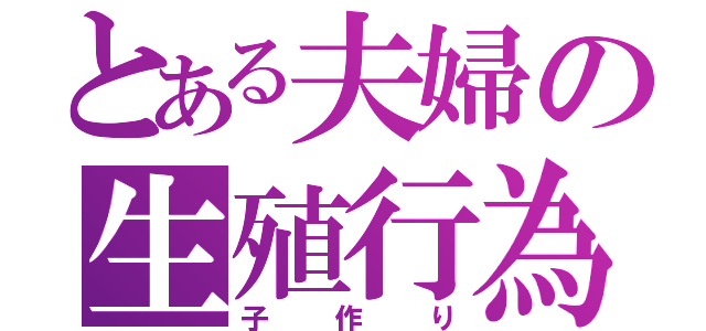 とある夫婦の生殖行為（子作り）