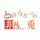 とあるうさっぷの非凡 兎（明日死ぬよ？）