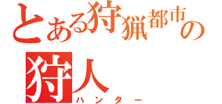 とある狩猟都市の狩人（ハンター）