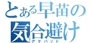 とある早苗の気合避け（アケパッド）