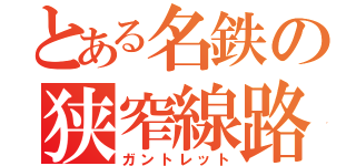 とある名鉄の狭窄線路（ガントレット）