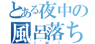 とある夜中の風呂落ち（（＾ω＾））