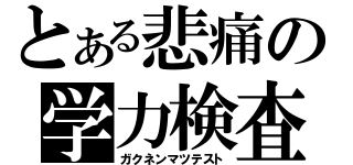 とある悲痛の学力検査（ガクネンマツテスト）