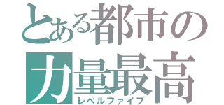 とある都市の力量最高（レベルファイブ）