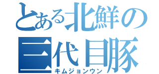 とある北鮮の三代目豚（キムジョンウン）