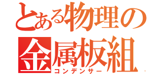 とある物理の金属板組（コンデンサー）