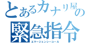 とあるカナリ屋の緊急指令（エマージェンシーコール）