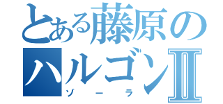 とある藤原のハルゴンⅡ（ゾーラ）