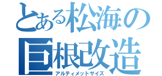 とある松海の巨根改造（アルティメットサイズ）