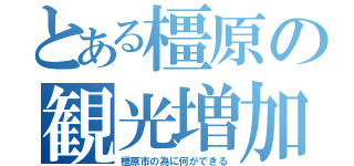 とある橿原の観光増加（橿原市の為に何ができる）