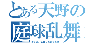 とある天野の庭球乱舞（おっと、乱舞しちまったぜ）