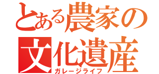 とある農家の文化遺産（ガレージライフ）