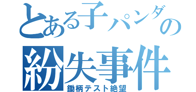 とある子パンダの紛失事件（鋤柄テスト絶望）