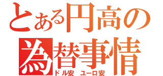 とある円高の為替事情（ドル安 ユーロ安）