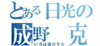 とある日光の成野 克（いろは坂のサル）