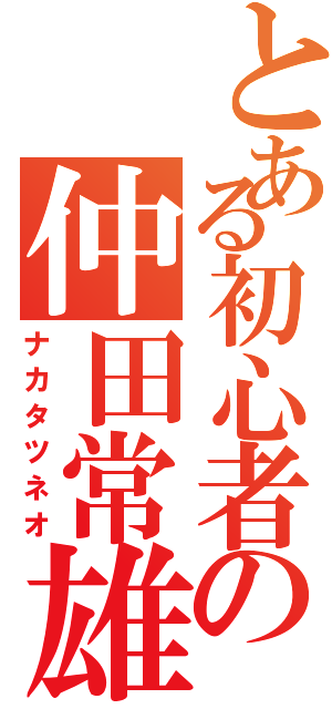 とある初心者の仲田常雄（ナカタツネオ）