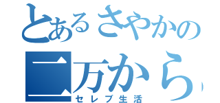 とあるさやかの二万から始める（セレブ生活）