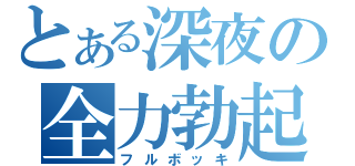 とある深夜の全力勃起（フルボッキ）