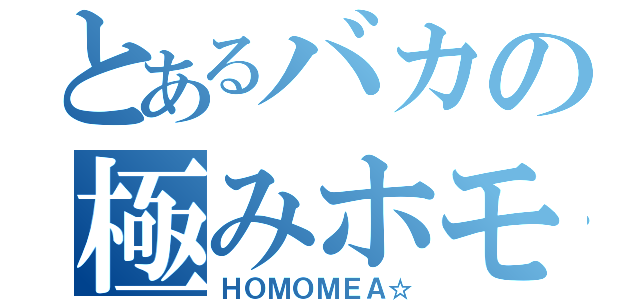 とあるバカの極みホモ（ＨＯＭＯＭＥＡ☆）