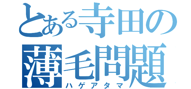 とある寺田の薄毛問題（ハゲアタマ）