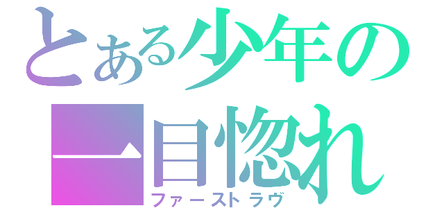 とある少年の一目惚れ（ファーストラヴ）