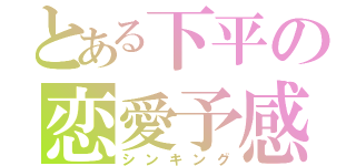 とある下平の恋愛予感（シンキング）