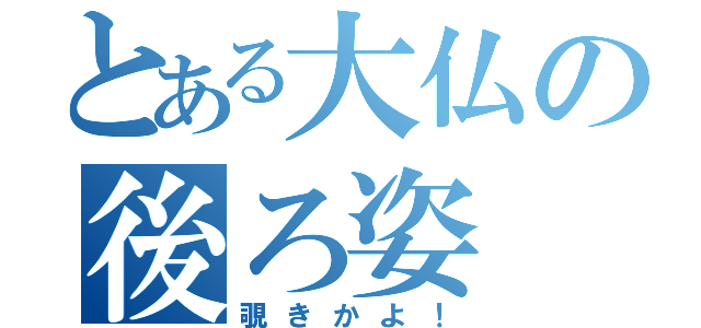 とある大仏の後ろ姿（覗きかよ！）