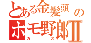 とある金髪頭      のホモ野郎Ⅱ（カズ）