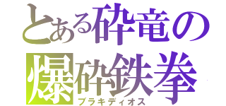 とある砕竜の爆砕鉄拳（ブラキディオス）