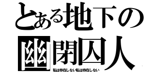 とある地下の幽閉囚人（私は存在しない私は存在しない）