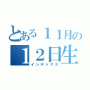 とある１１月の１２日生まれ（インデックス）