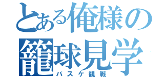 とある俺様の籠球見学（バスケ観戦）