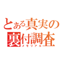 とある真実の裏付調査（メモリアル）