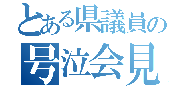 とある県議員の号泣会見（）