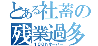 とある社蓄の残業過多（１００ｈオーバー）