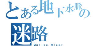 とある地下水脈の迷路（Ｍａｌｉｃｅ Ｍｉｚｅｒ）